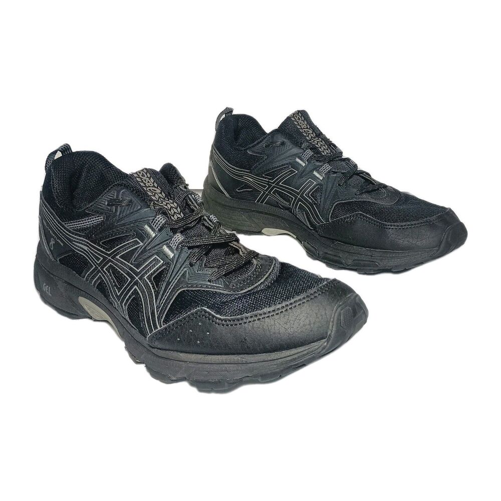 ASICS Gel-Venture 8 Running Shoes Mens Size 9 Black Gray Sneakers 1011B396